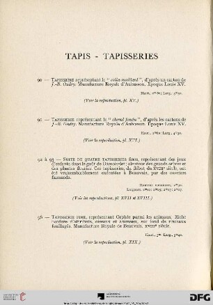 Tapis - Tapisseries (Nr. 90-99)