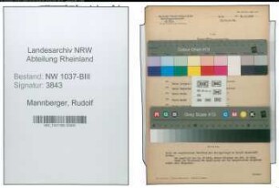 Entnazifizierung Rudolf Mannberger , geb. 07.06.1902 (Versich.Vertreter)