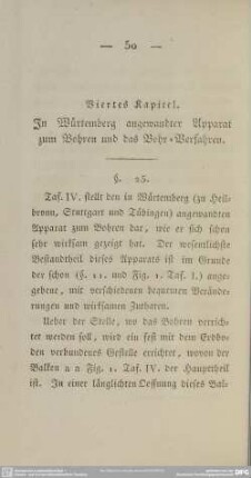 Viertes Kapitel. In Würtemberg angewandter Apparat zum Bohren und das Bohr-Verfahren