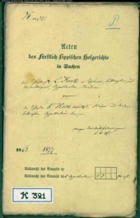 Korte, Friedr. und Ludwig, Schlosser in Schötmar gegen