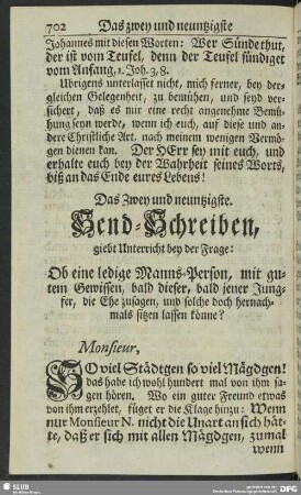 Das Zwey und neuntzigste Send-Schreiben