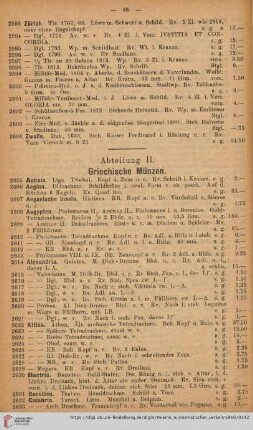 Griechische Münzen (Nr. 2605 - 2696)