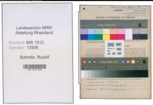 Entnazifizierung Rudolf Schmitz , geb. 28.04.1907 (Studienrat)