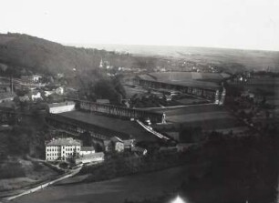 Bad Sulza, Stadtansicht : Bad Sulza (Kreis Apolda). Stadtansicht mit Pensions-Hotel "Sonnenstein" und Gradierwerk