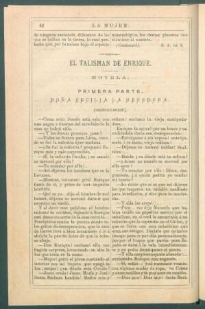 El talismán de Enrique. : Novela. Primera parte. Doña Cecilia la heredera. (Continuación).