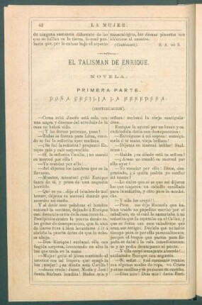 El talismán de Enrique. : Novela. Primera parte. Doña Cecilia la heredera. (Continuación).