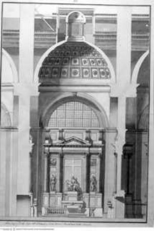 Entwürfe zur Cappella Strozzi in Sant'Andrea della Valle, Aufriss der Kapelle