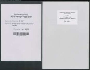 Einzelne Zahlungsanweisungen und Belege der Kriegskasse