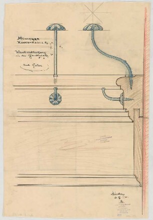 Thiersch, Friedrich von; München; Münchner - Kindl - Keller, Erweiterungsbau - Wandverkleidung der Gartenhalle (Detail)