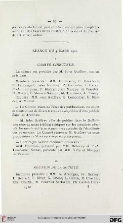 Séance du 4 mars 1910