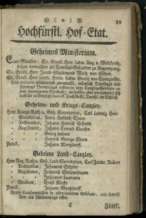 Hochfuerstl. Hof-Etat
