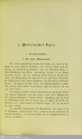 A. Medicinischer Theil