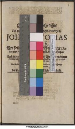 Lob- und Ehren-Gedichte Als Der HochEhrwuerdige ... Johann Tobias Maior, Der heiligen Schrifft weitberühmter Doctor und Professor Publ. auch der Fürstl. Sächs. Stipendiaten Ephorus, Nach hiebevor beschehener ordentlicher Wahl und einhelliger Stimme der sämbtlichen Herren Professorum Rector Magnificus ... den 11. Aug. 1653. bestetiget ward