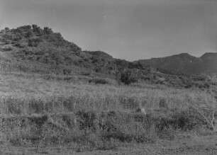 Landschaft bei Dese : Graslandschaft bei Dese. Im Hintergrund Blick auf Hügel und Gebirgszüge.