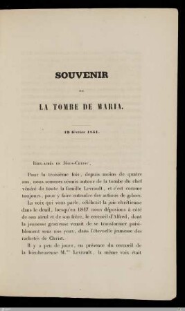 Souvenir sur la tombe de Maria