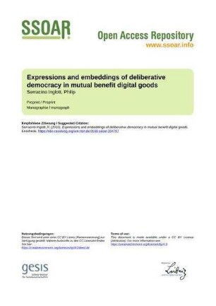 Expressions and embeddings of deliberative democracy in mutual benefit digital goods