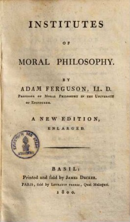 Institutes of moral philosophy