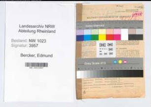 Entnazifizierung Edmund Bercker , geb. 03.05.1905 (Geschaeftsfuehrer)
