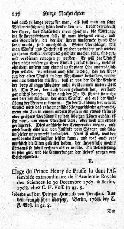 Eloge du Prince Henry de Prusse.