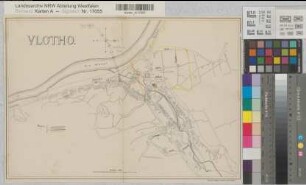 Vlotho (Vlotho) Stadtplan mit Postbezirken 1927 1 : 5000 29 x 42,5 Druck mit Einzeichnung: Thorein & Sitte, Vlotho Oberpostdirektion Münster