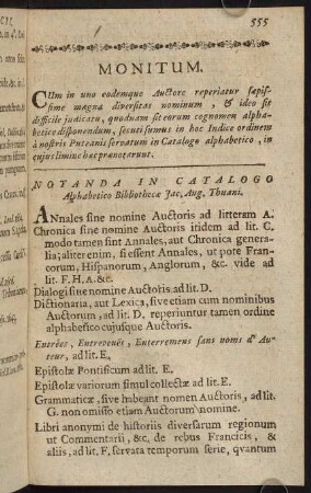 555-556, Monitum