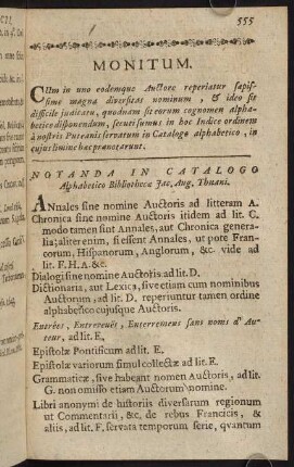 555-556, Monitum
