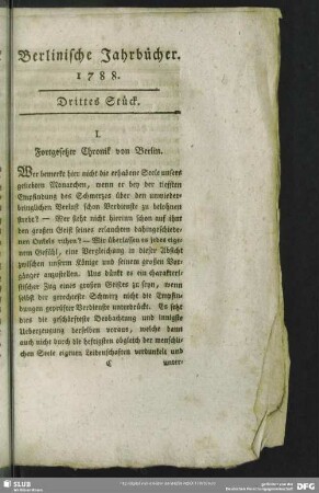 I. Fortgesetzte Chronik von Berlin