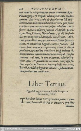 Liber Tertius. Quod est argumentum, & quae sunt partes huius tertij Libri?