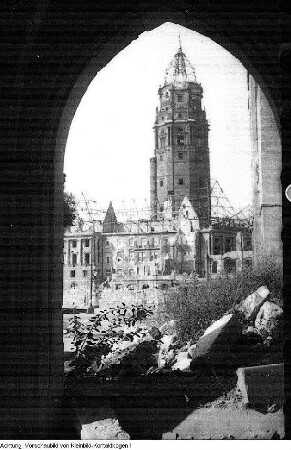 Dresden, Neues Rathaus, Wiederaufbau, 1948/52