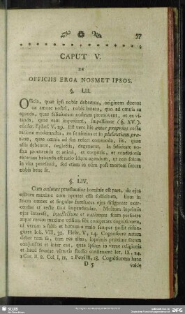 Caput V. De Officiis Erga Nosmet Ipsos