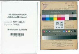Entnazifizierung Wilhelm Brinkmann, geb. 01.09.1890 (Theaterleiter)