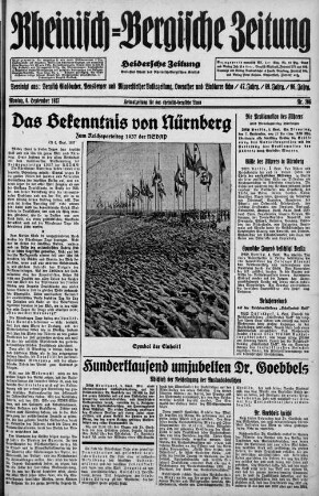 Rheinisch-Bergische Zeitung : Heidersche Zeitung ; ältestes Blatt des Rheinisch-Bergischen Kreises
