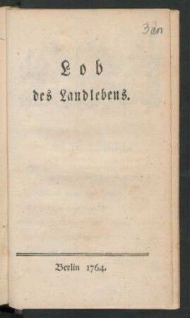 Lob des Landlebens