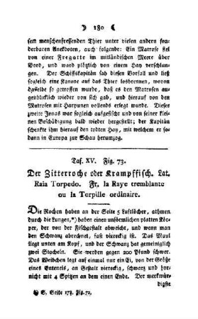 ¬Der¬ Zitterroche oder Krampffisch : Taf. XV, Fig. 73
