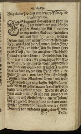 Folget eine Predigt aus dem 73. Ps. [...]