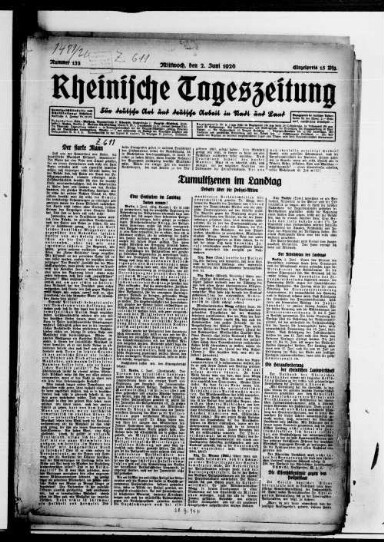 Titelseite einer Zeitung