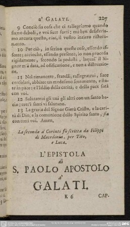 L' Epistola di S. Paolo Apostolo a' Galati