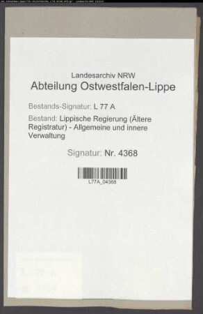 Abgelehnte Kaufmann- und Kramerzünfte (Lage, Barntrup)