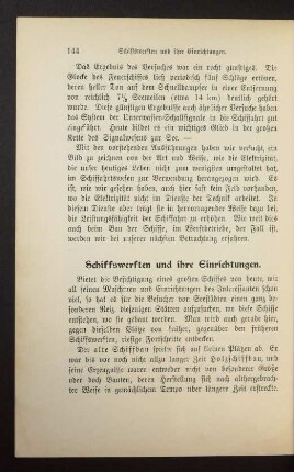 Schiffswerften und ihre Einrichtungen.