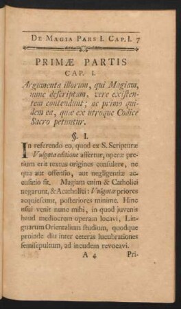 Cap. I. Argumenta illorum, ...