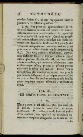 Cap. III. De Perfectione Et Bonitate