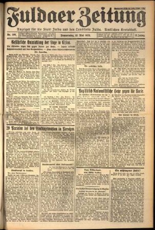Erste Ausgabe vom Donnerstag, den 10. Mai 1928.