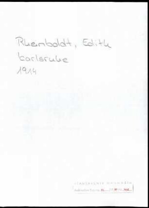 Rheinboldt, Edith, Karlsruhe, an Wichert