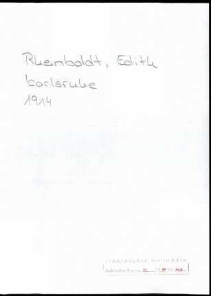 Rheinboldt, Edith, Karlsruhe, an Wichert