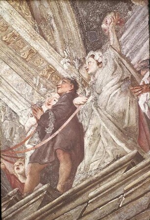 Allegorie auf die Kanonisation des Johann von Nepomuk sowie Büßende und Verehrende aus allen Volksschichten