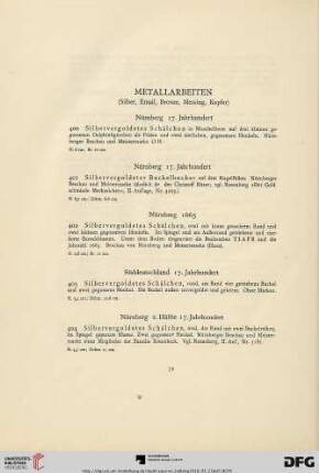 Metallarbeiten (Nr. 400-431)