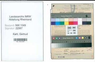 Entnazifizierung Gertrud Kahl , geb. 27.04.1908 (Direktrice)