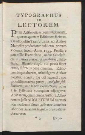 Typographus Ad Lectorem
