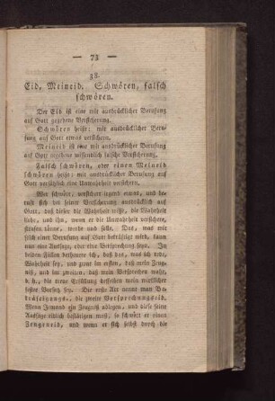 38. Eid, Meineid. Schwören, falsch schwören.