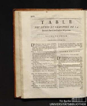 Table des Livres et Chapitres de la Seconde Partie du Parfait Négociant. Livre Premier. Chapitre Premier.